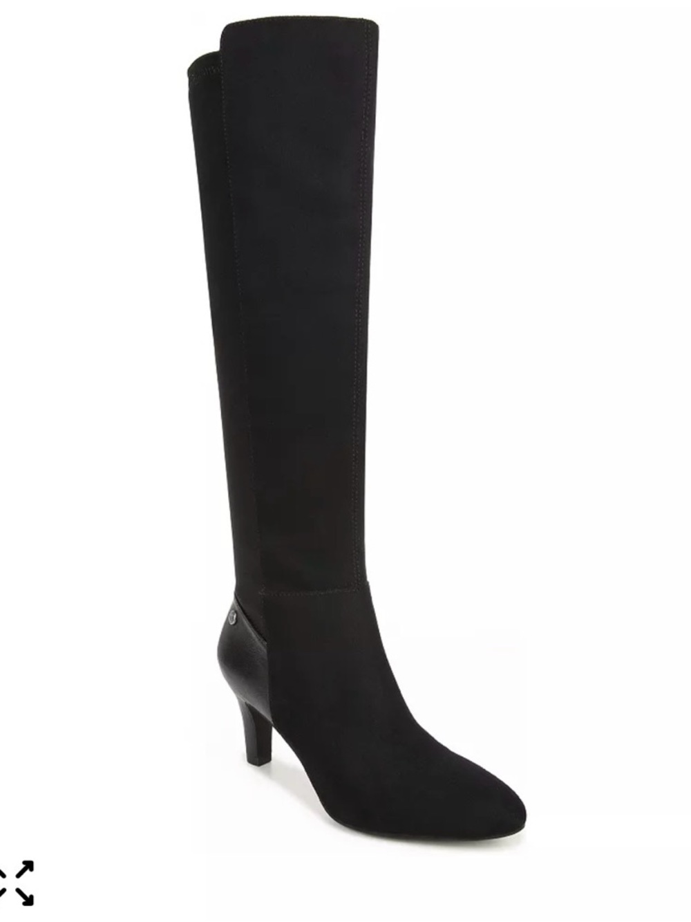 LifeStride Gracie Dress Boots Slim-Heel Black Microsuede. Size 10M. NWOB